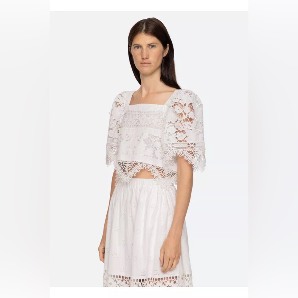 NWT Sea Joah Lace Short Sleeve Embroidered Top